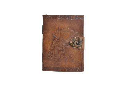 Handmade Charcoal Antique Angel  Embossed Leather note book journal handmade book Embossed Note Book Diary